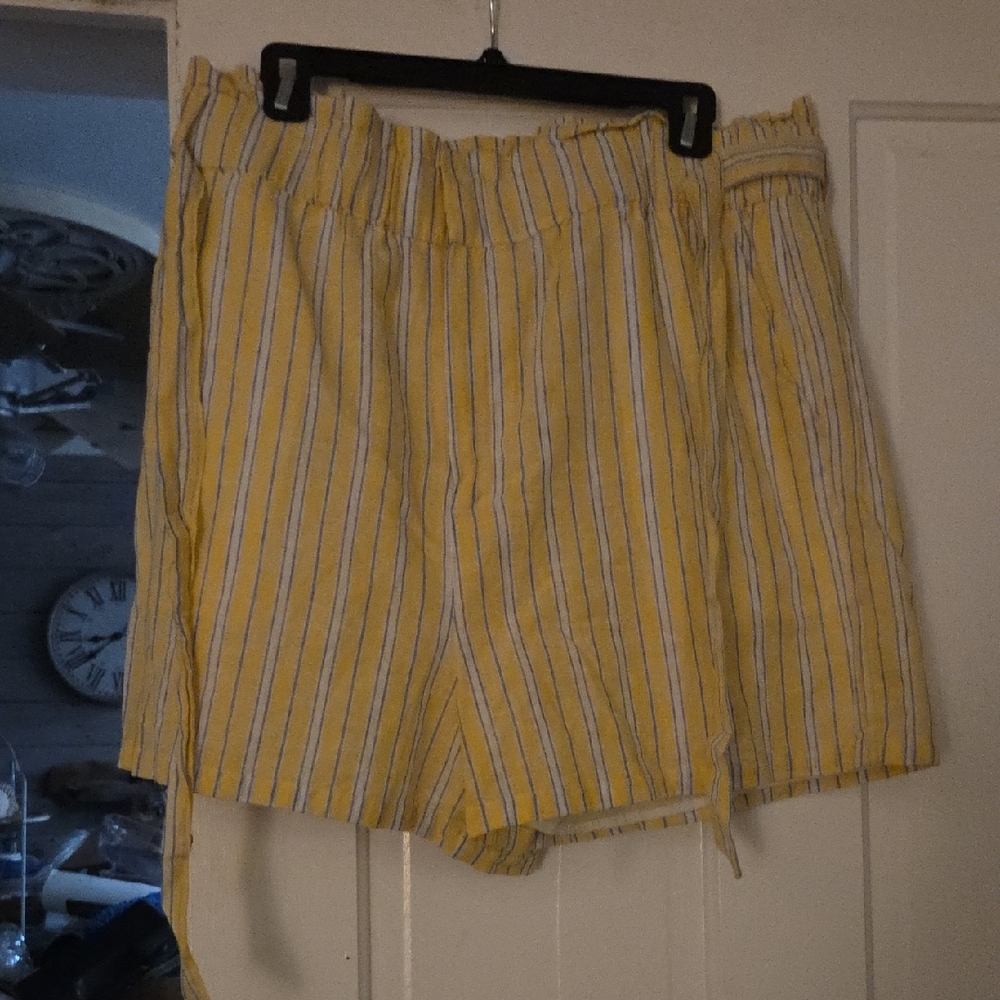 Draper James Yellow and Blue Striped Shorts